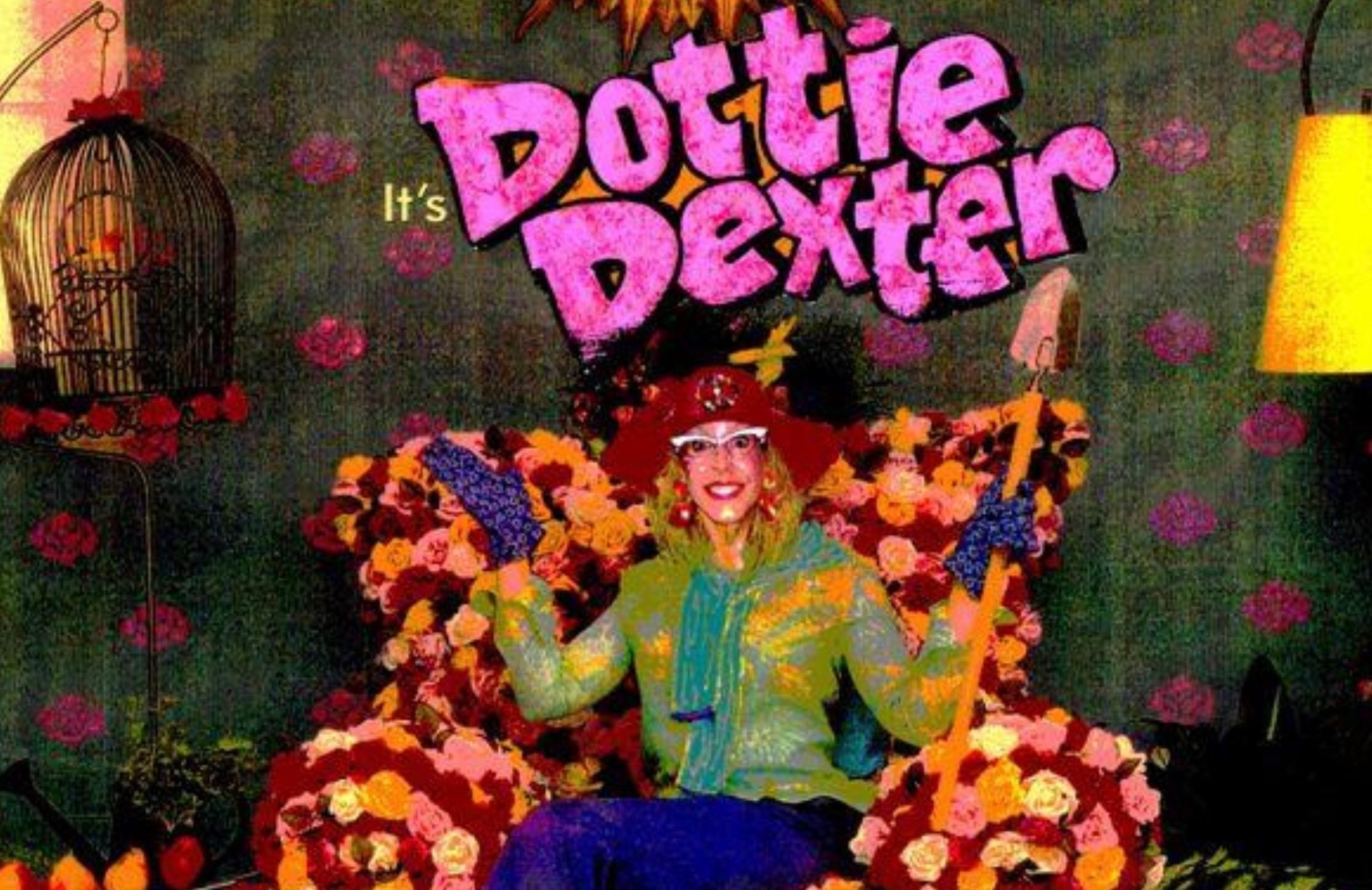 Dottie Dexter garden TV segment, shovel, garden gloves, flowers, chair,